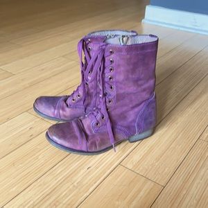 purple leather Steve Madden Lace up